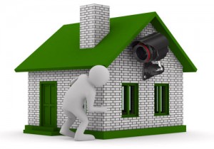 Beveiligingssysteem - huis met beveiligingscamera